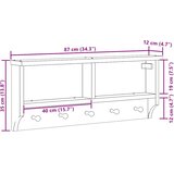  Zidna vješalica za kapute SANDNES 87x12x35 cm puno drvo bor | shoptok.hr