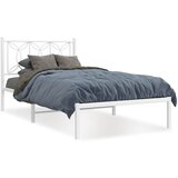  Metalni okvir za krevet s uzglavljem bijeli 100x200 cm | shoptok.hr