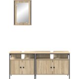 vidaXL 3-delni set kopalniških omar iz sonomskega hrasta inženirski les | Shoptok.si