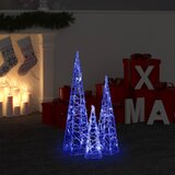 vidaXL Set akrilnih ukrasnih LED stožaca plavi 30/45/60 cm Cijene