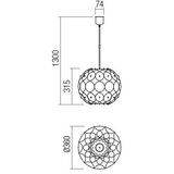  Redo 01-1508 - Viseći luster na sajli ODEON 1xE27/42W/230V, prečnik 36 cm, zlatna | Eponuda.com