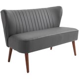 HOMCOM Moderno oblikovana dvosedna zofa, lesen okvir in oblazinjenje iz sivega umetnega usnja, 108,5 x 61 x 79 cm, 108,5 x 61 x 79 cm, (20745117) | Shoptok.si