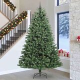 vidaXL Umetno Zložljivo Božično Drevo Zelena 300 cm PVC in kovina | Shoptok.si