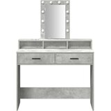 vidaXL beton siva inženirski les 100 x 41 x 140 cm ogledalo | Shoptok.si