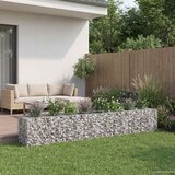  Gabionski uzdignuti krevet 2 pcs Srebrno 340 x 60 x 55 cm | shoptok.hr