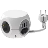 PP3/1,5/3USB punjač priključnica Mini Cube 3/3USB 1,5met