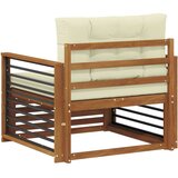  Set vanjskih sofa Čvrsto drvo akacije i poliester Prirodna - Prirodna boja i krem prikladno za stan | shoptok.hr