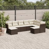 vidaXL 9-dijelni set vrtnih sofa s jastucima poliratan smeđi Cijene