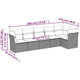  6-dijelni set vrtnih sofa s jastucima crni od poliratana | shoptok.hr