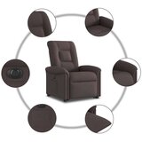  Električni naslanjač s funkcijo vstajanja temno rjavo blago, (21824858) | Shoptok.si