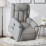 vidaXL Masažni naslonjač na podizanje od tkanine svjetlosivi | shoptok.hr