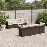  9-dijelni set vrtnih sofa s jastucima poliratan smeđi | shoptok.hr