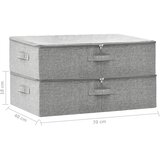  Kutije za pohranu 2 kom od tkanine 70 x 40 x 18 cm sive | shoptok.hr