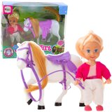Mini lutka za igru s konjem i sedlom - bijelo/ljubičasti | shoptok.hr