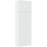  Visoka komoda bijela 80 x 42,5 x 249 cm od konstruiranog drva | Eponuda.ba