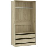 The Living Store Garderobna omara sonoma hrast 100x50x200 cm iverna plošča - Garderobna Omara, (21419692) | Shoptok.si