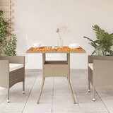  Vrtni stol bež 80 x 80 x 75 cm od poliratana i drva bagrema Slike
