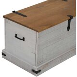 vidaXL Skrinja za shranjevanje HALDEN bela 91x48x47cm Masivni les, bor | Shoptok.si