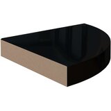 vidaXL Plutajuća kutna polica visoki sjaj crna 25 x 25 x 3,8 cm MDF | shoptok.hr