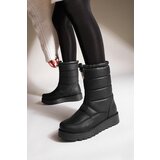 Marjin Women's Snow Boots with Thick Serbs and Shearling Loins, Zipper in the Front with Elasticity Deviza, Black | Shoptok.si