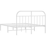  Metalni okvir za krevet s uzglavljem bijeli 140 x 190 cm | shoptok.hr