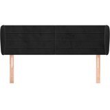  Uzglavlje s ušima crno 147x23x78/88 cm baršunasto | Eponuda.com