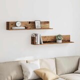 vidaXL Stenske police 2 kosa starinski les 100x16,5x16,5 cm inž. les | Shoptok.si