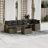 vidaXL 8-dijelni set vrtnih sofa od poliratana s jastucima sivi | shoptok.hr