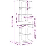 vidaXL Visoka komoda boja betona 70x42,5x185 cm od konstruiranog drva | shoptok.hr
