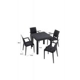 Hanah home baštenski set rattan 80x80 small lux masa takimi anthracite | ePonuda.com