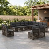  Sjedeća garnitura za vrt 12 kom. Siva poliratan 70.5 x 62 x 70 cm | Shoptok.si
