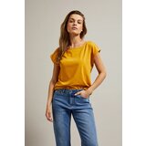 Moodo Mustard T-shirt with round neckline | Shoptok.si