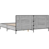  Posteljni okvir siva sonoma 180x200 cm inž. les in kovina | Shoptok.si