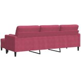  Trosjed s tabureom crvena boja vina 210 cm baršunasti | shoptok.hr