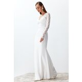 Trendyol Bridal White Body-fitting Lace Wedding/Wedding Long Evening Evening Dress | Shoptok.si