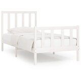 Furnova Posteljni okvir bel iz trdnega lesa 100x200 cm, (21941567) | Shoptok.si