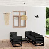 The Living Store Vrtna sedežna garnitura 8-delna z blazinami trdna borovina - Vrtna Sedežna Garnitura, (21476212) | Shoptok.si