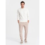 Ombre CARROT men's structured knit sweatpants - beige | Eponuda.ba
