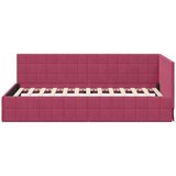 Kutni okvir kreveta boja crnog vina 90 x 190 cm Baršun | shoptok.hr
