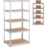 MSW Heavy-Duty 5-Shelf Metal Storage Rack - 875 kg Capacity, 90 x 60 x 180 cm, Gray, (21740730) | Shoptok.si