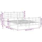  Metalni okvir kreveta uzglavlje i podnožje crni 150x200 cm | shoptok.hr