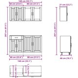  Set kuhinjskih ormarića od 4 dijela "Lucca" od bijelog inženjerskog drva | shoptok.hr
