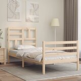 vidaXL Posteljni okvir z vzglavjem 90x200 cm trden les Cene