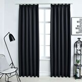  Zavjese za zamračivanje s kukama 2 kom crne 140 x 225 cm | shoptok.hr