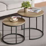  Set Okruglih Stolića za Kavu od Sonoma Hrasta s Crnim Nogama - 2 Komada | shoptok.hr