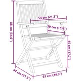  Sklopive vrtne stolice 6 kom 54x61x88 cm od drva bagrema | shoptok.hr