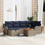  Sjedeća garnitura za vrt 7 kom. Siva poliratan 232,5 x 122,5 x 85 cm | shoptok.hr