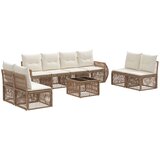 vidaXL Vrtna sedežna garnitura 9 pcs Bež in smetanasto bela poli ratan, (5000271094) | Shoptok.si