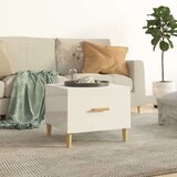 vidaXL Klubska mizica visok sijaj bela 50x50x40 cm konstruiran les | Shoptok.si