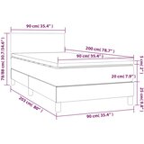 Box spring krevet s madracem svjetlosivi 90x190 cm baršunasti | shoptok.hr